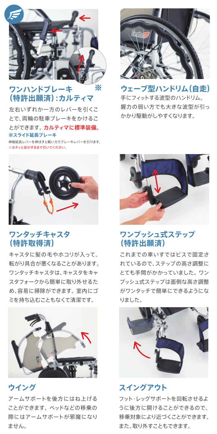 MiKi/ミキ】 多機能 自走式軽量車椅子 CRT-SG-7｜車いすの格安通販