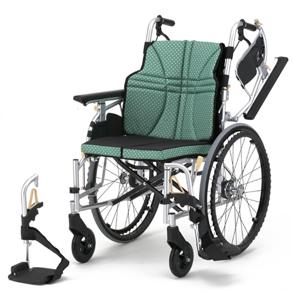 日進医療器】ウルトラシリーズ 自走 ワイドサイズNA-U2W・BG ｜車いす