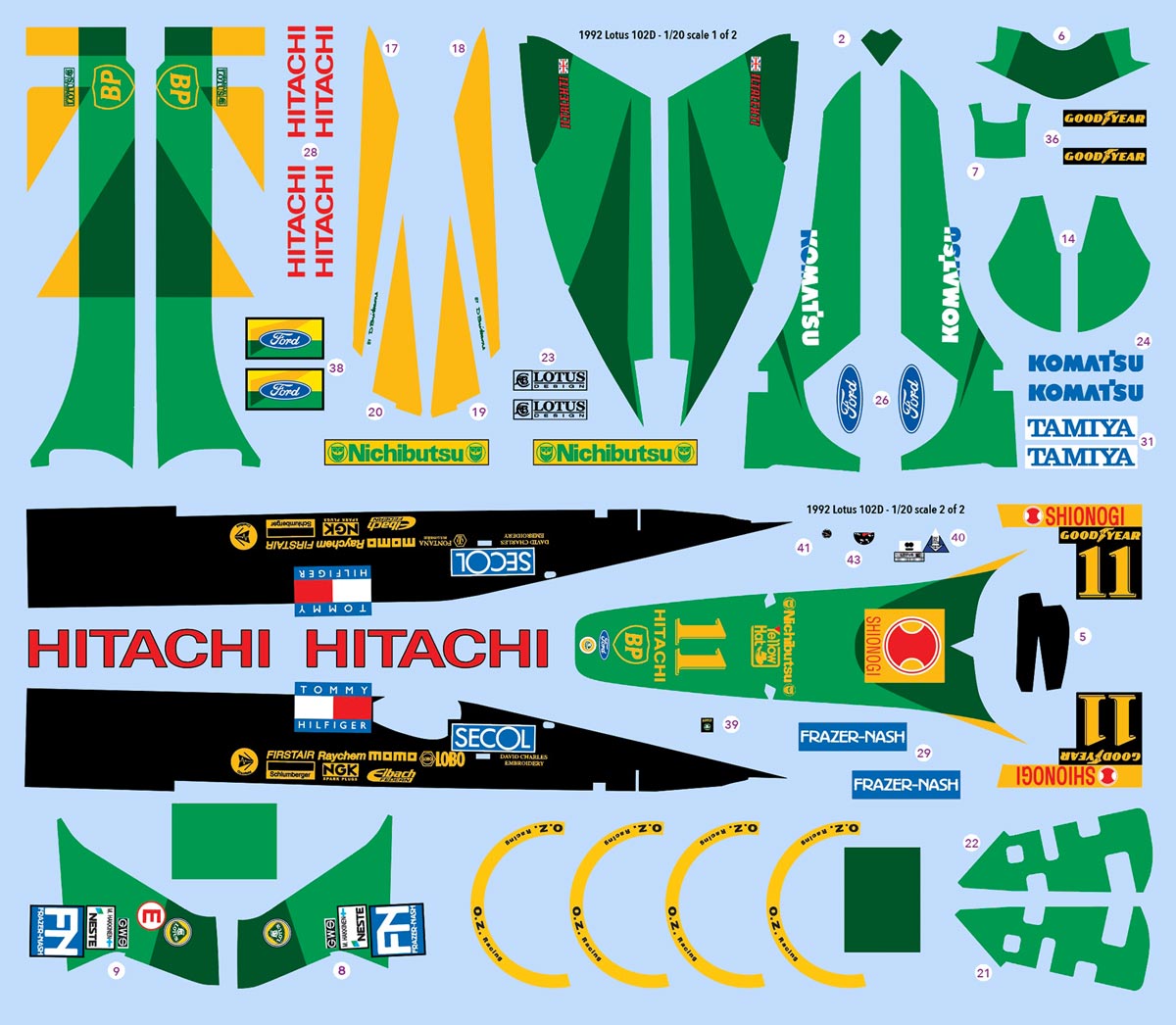 1992 Lotus 102D Decals