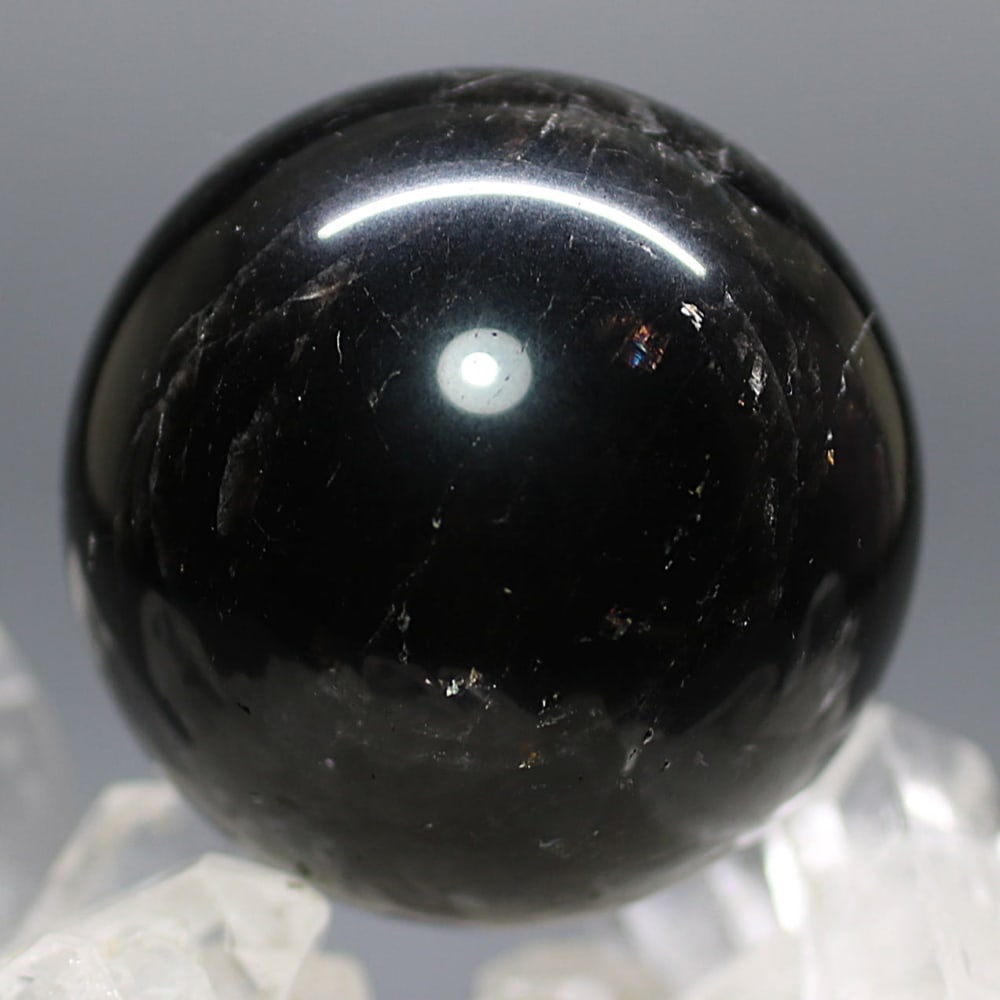 山東省産スターモリオン丸玉/天然黒水晶スフィア（球体直径40.7mm