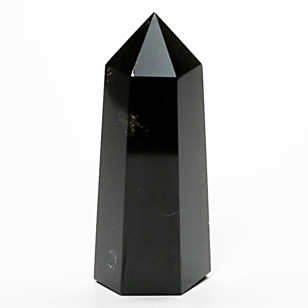 山東省産]モリオンポリッシュポイント/天然黒水晶（高さ約65.0mm