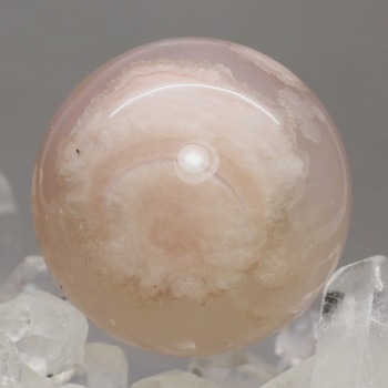 マダガスカル産]桜アゲート丸玉/桜瑪瑙スフィア（球体直径約32.0mm