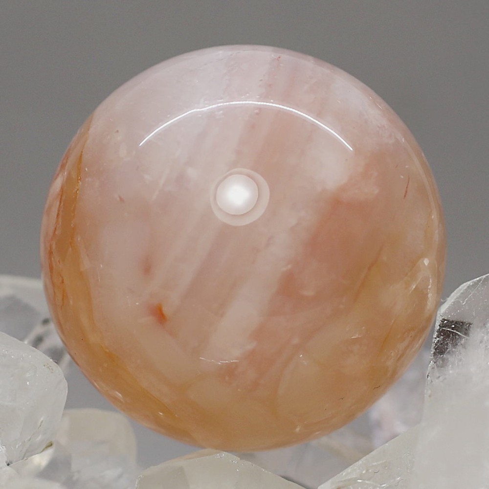 マダガスカル産]桜アゲート丸玉/桜瑪瑙スフィア（直径約26.3mm