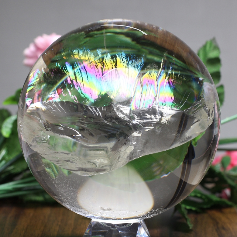 トップクオリティ]ストロングレインボー水晶/アイリスクォーツスフィア