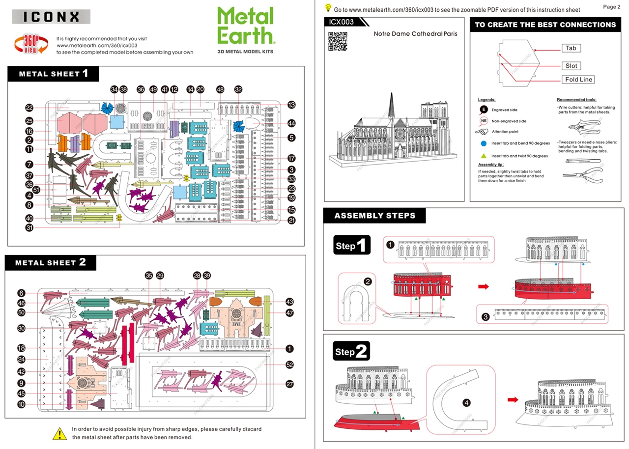 Notre Dame Cathedral Metal Earth Premium Series - Innovatoys