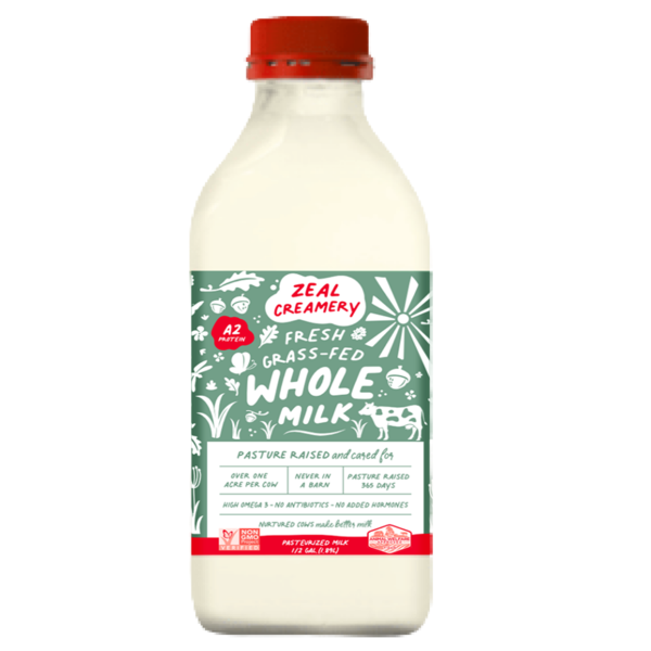 Zeal Creamery Fresh Grass-Fed Whole Milk Same-Day Delivery or