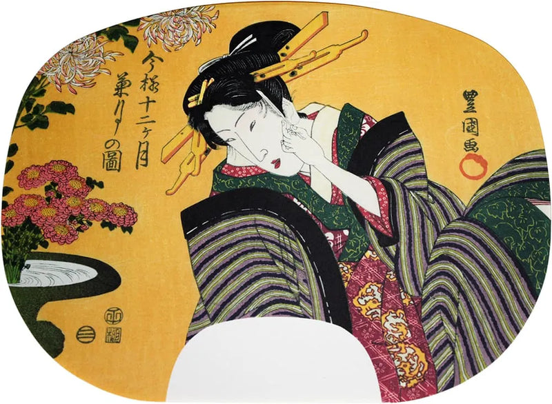 伊場仙版団扇絵 初代歌川豊国 今様十二ヶ月 No.9 菊月 （陰暦九月