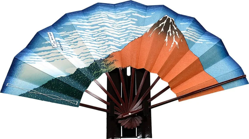 名入れ専用】浮世絵 木版画飾り扇 冨嶽三十六景 北斎 凱風快晴 赤富士