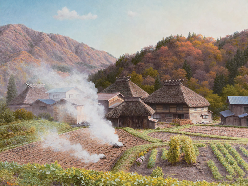 一枚の繪 －～郷愁の茅葺き民家を描く～金子東日和 油絵展