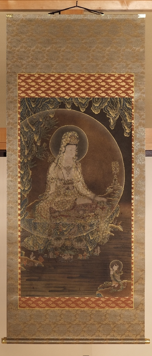 4444）タイの寺院画・宗教画？？？ 水彩系の直筆 詳細不明 4444）タイ