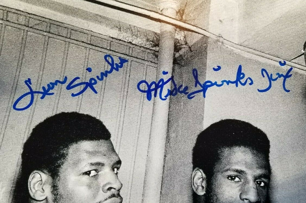 Leon Spinks Michael Spinks signed 11x14 photo Olympic Gold Hvywt