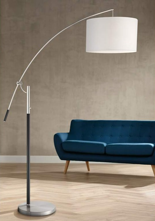Lite Source Florencia Brushed Nickel Arc Lamp with Adjustable Arm