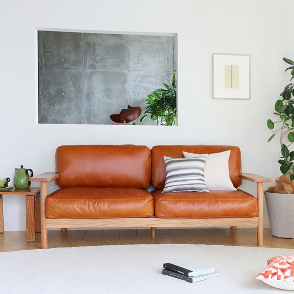 在庫品】DIMANCHE SOFA (C3) Leather Premium Marron｜3人掛け｜IDEE