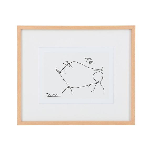 定番品】パブロ・ピカソ 「Le petit cochon」ナチュラルフレーム