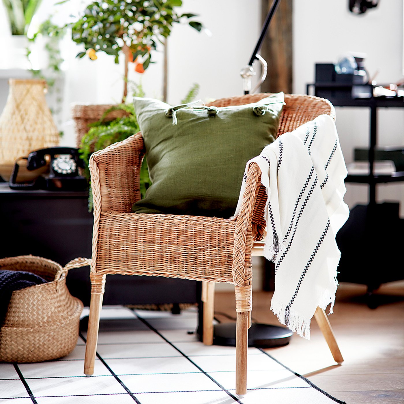 AGEN armchair, rattan/bamboo - IKEA CA