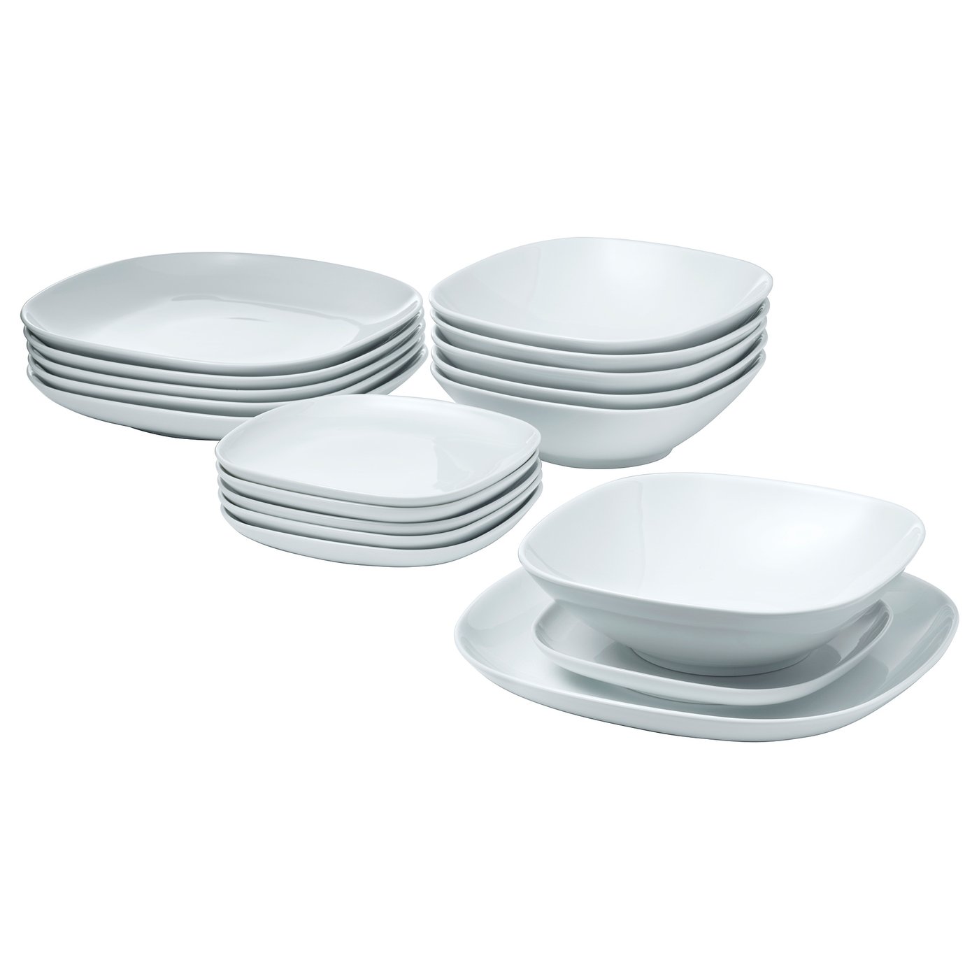 VÄRDERA 18-piece dinnerware set, white - IKEA CA