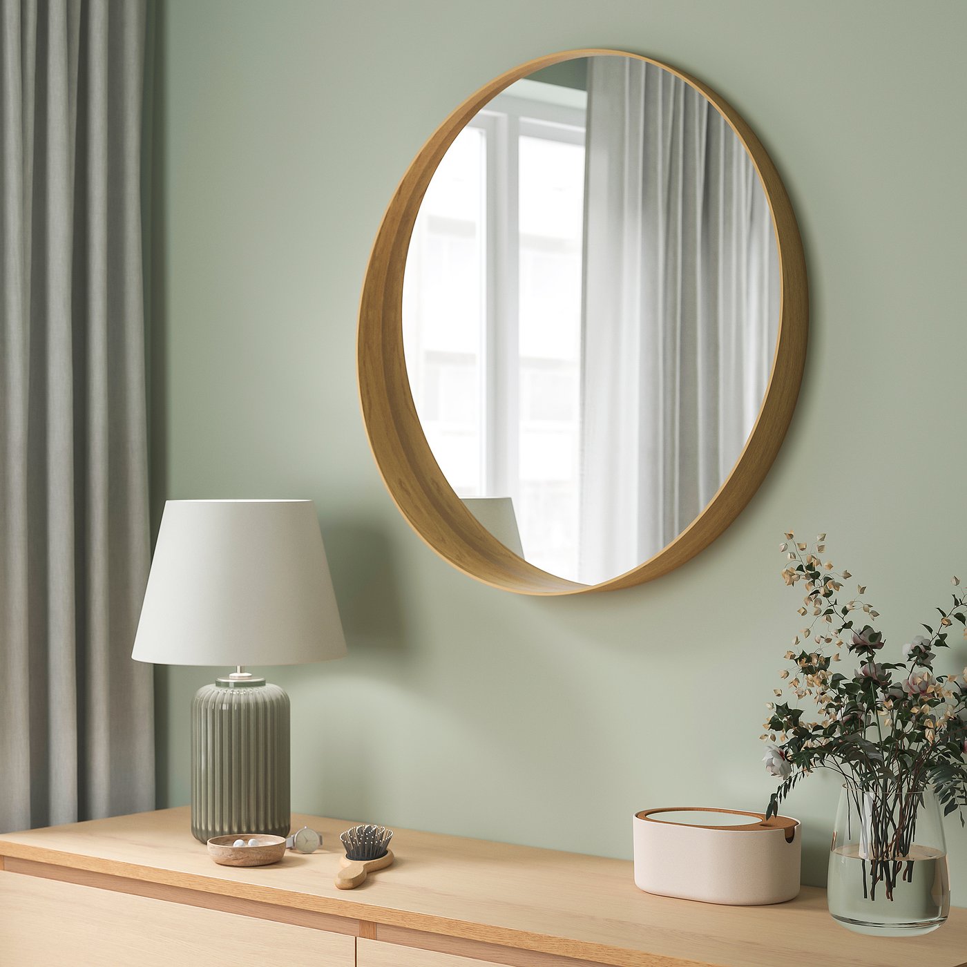 STOCKHOLM mirror, oak veneer, 80 cm - IKEA Finland