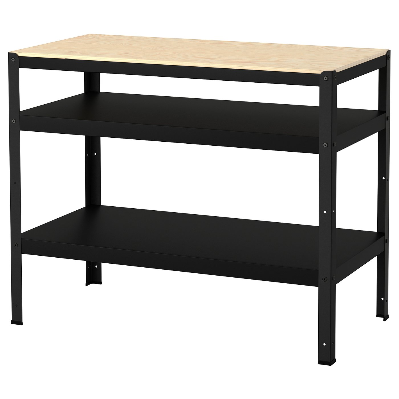 BROR work bench, black/pine plywood, 110x55 cm - IKEA