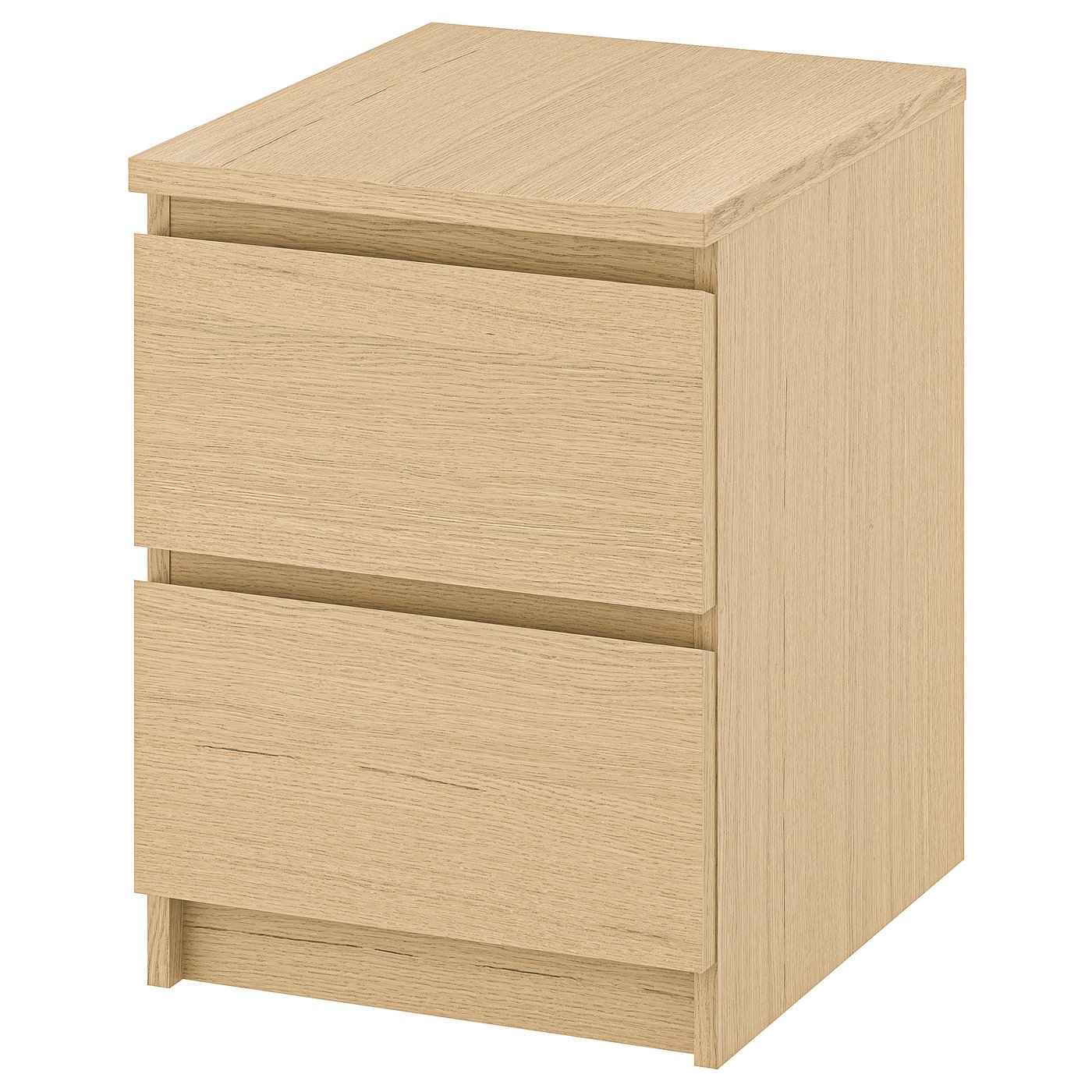MALM マルム チェスト（引き出し×2）, ホワイトステインオーク材突き板