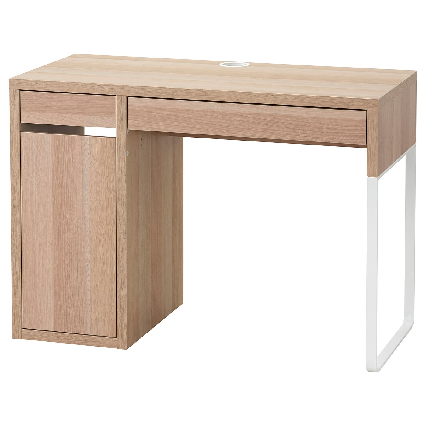 MICKE ミッケ デスク, ホワイトステインオーク調, 105x50 cm - IKEA