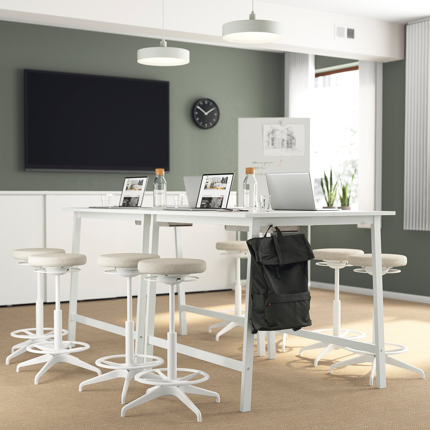 MITTZON ミッツォーン 会議用テーブル, ホワイト, 140x108x105 cm - IKEA