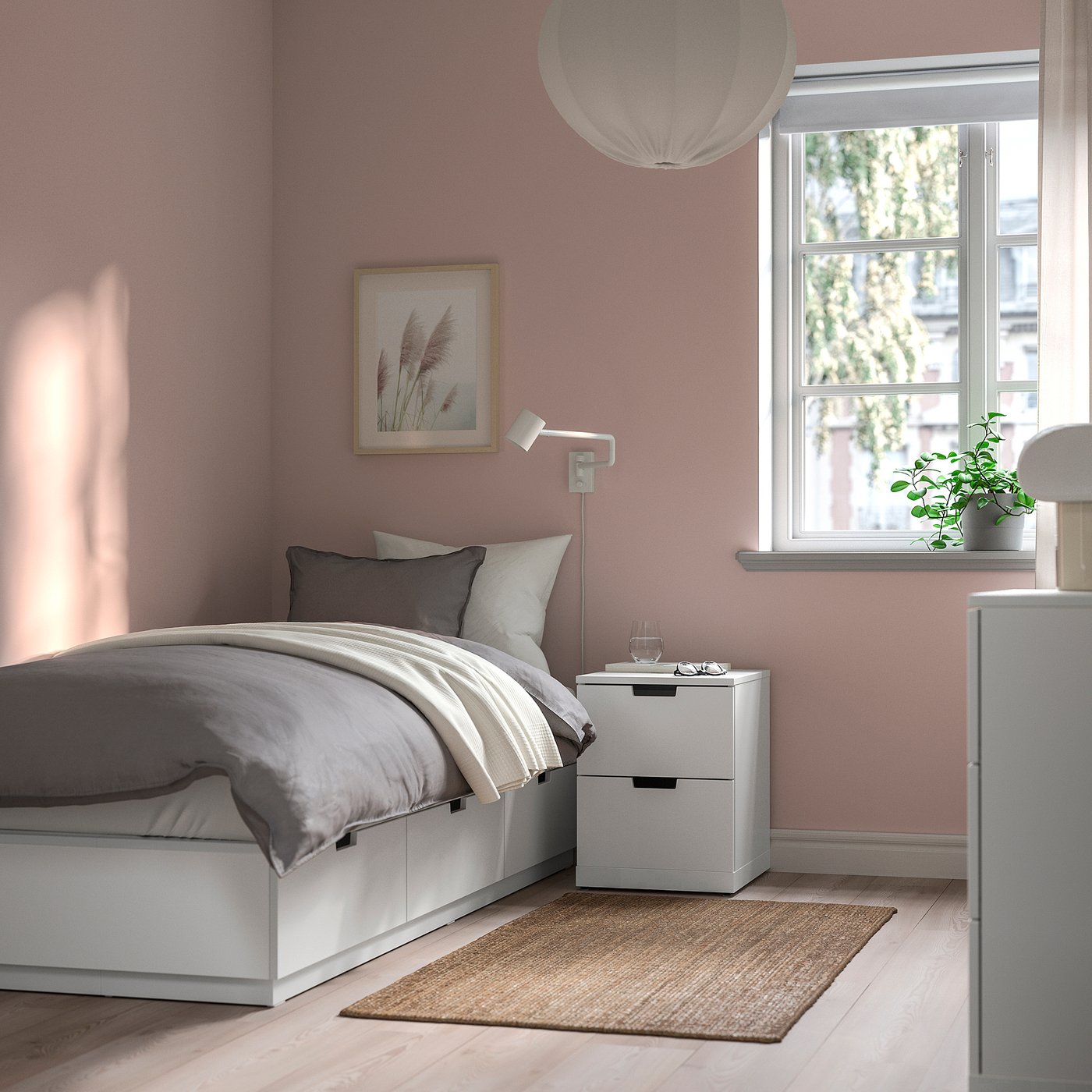 NORDLI ノールドリ ベッドフレーム 収納付き, ホワイト, 90x200 cm - IKEA