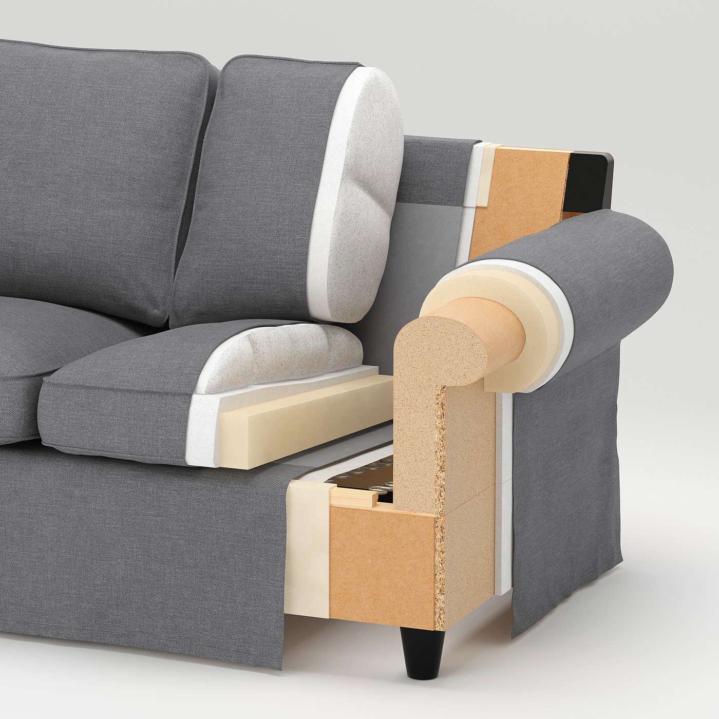EKTORP エークトルプ 2人掛けソファ, ハーケボ ダークグレー - IKEA