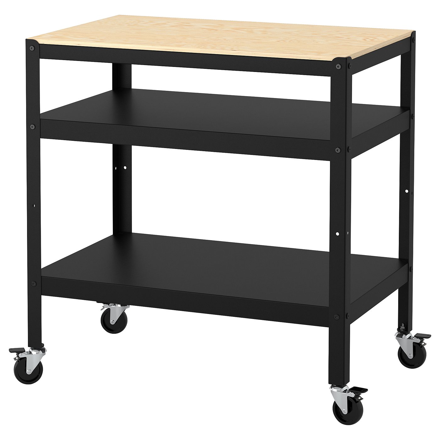 BROR ブロール ワゴン, ブラック, パイン材合板 木製 - IKEA