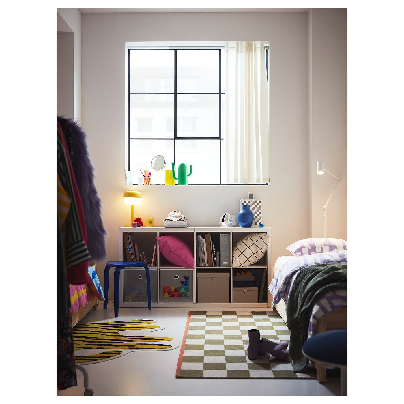 KLASSRUM クラスルム ラグ 平織り, ホワイト/グリーン, 170x240 cm - IKEA