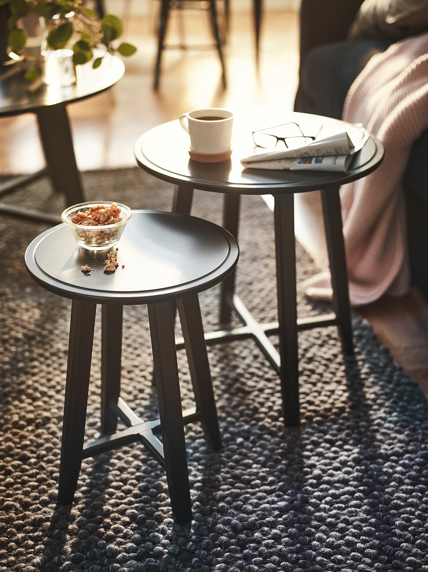 KRAGSTA クラーグスタ ネストテーブル2点セット, ブラック - IKEA