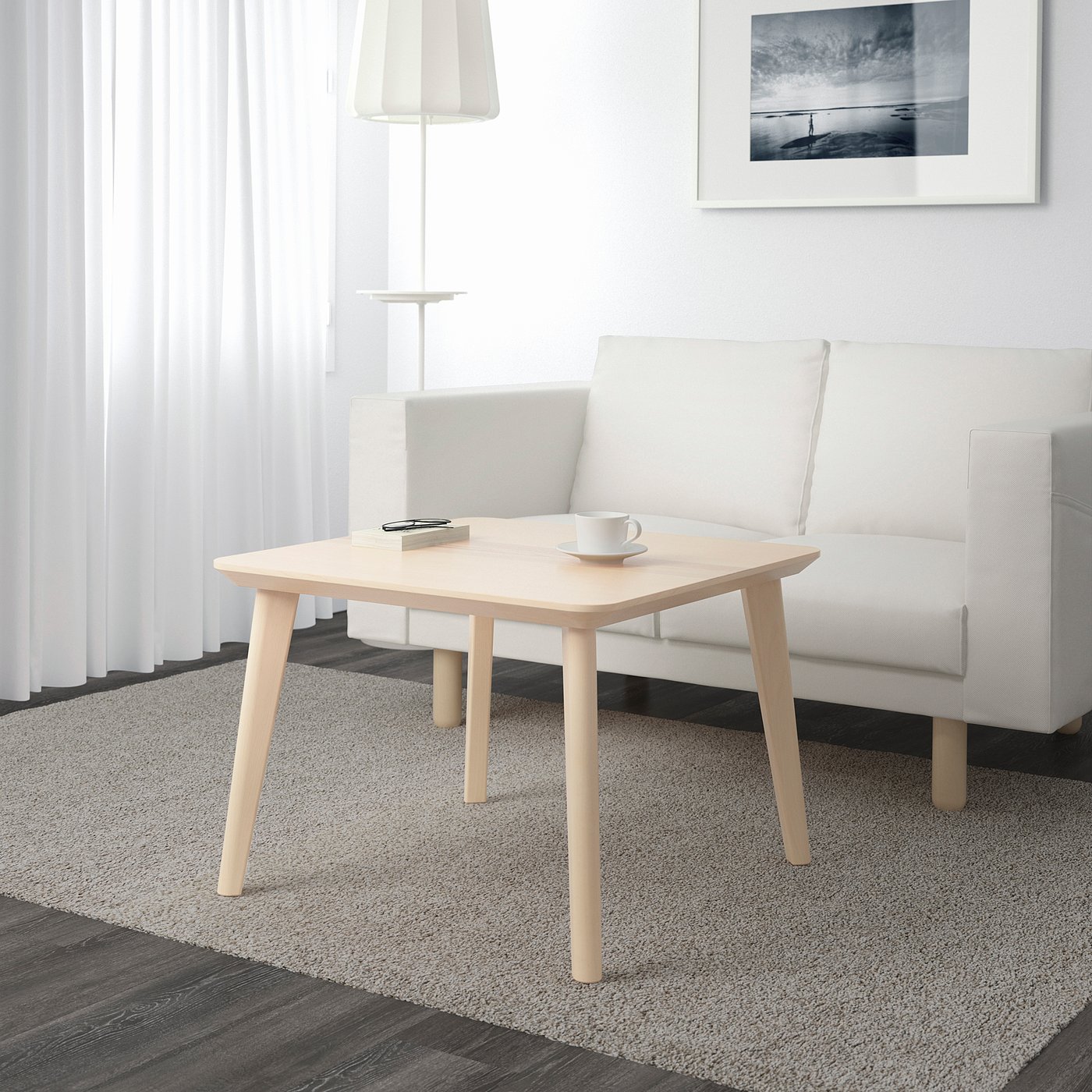 LISABO リーサボー コーヒーテーブル, アッシュ材突き板, 70x70 cm - IKEA