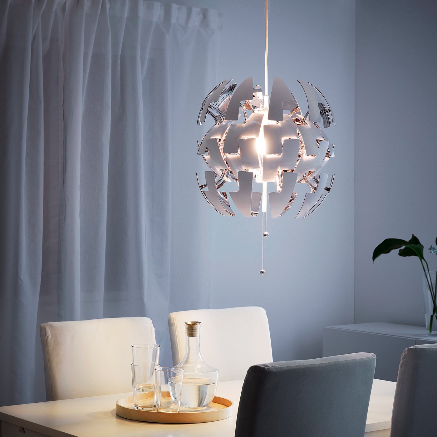 IKEA PS 2014 ペンダントランプ, ホワイト, シルバーカラー, 35 cm - IKEA