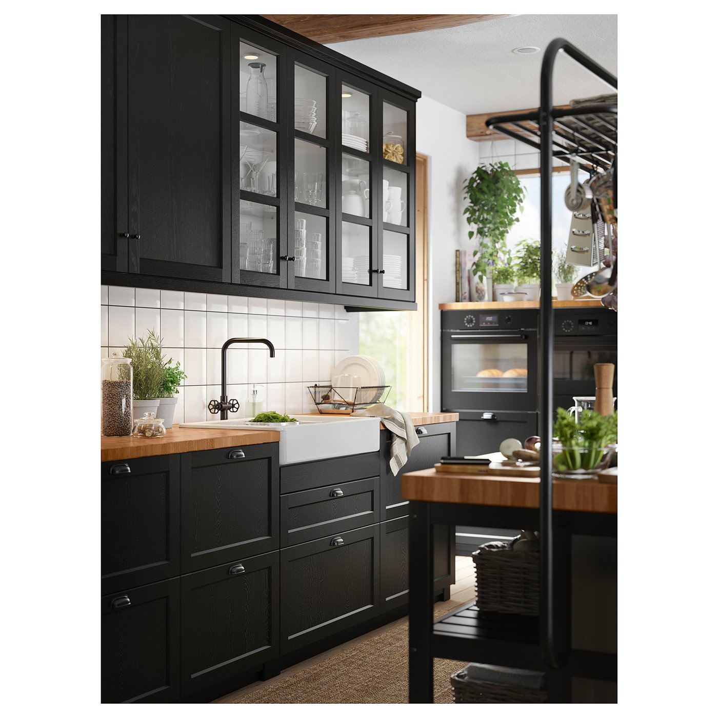 VADHOLMA ヴァドホルマ ラック アイランドキッチン用, ブラック - IKEA