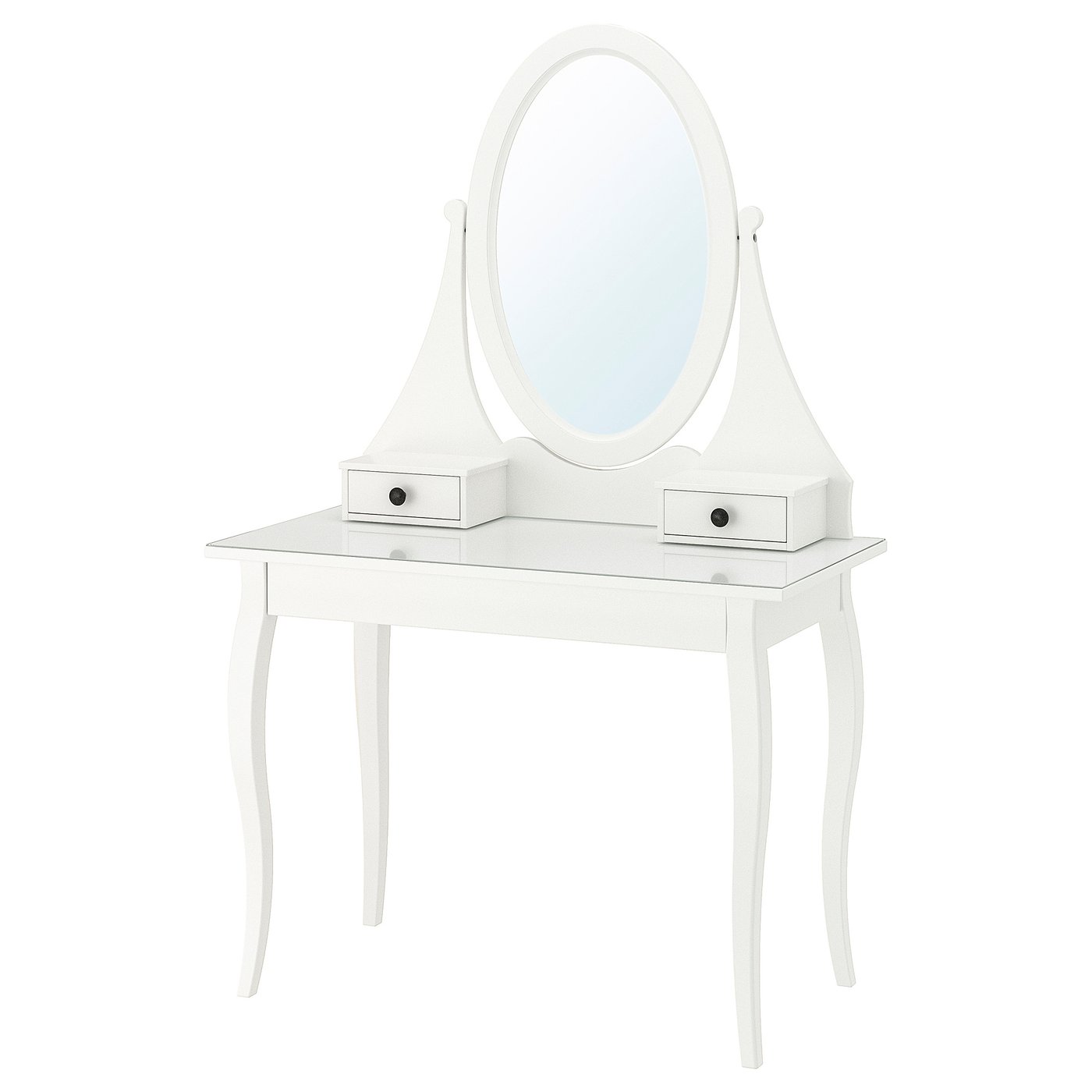 HEMNES ヘムネス ドレッシングテーブル ミラー付き, ホワイト, 100x50