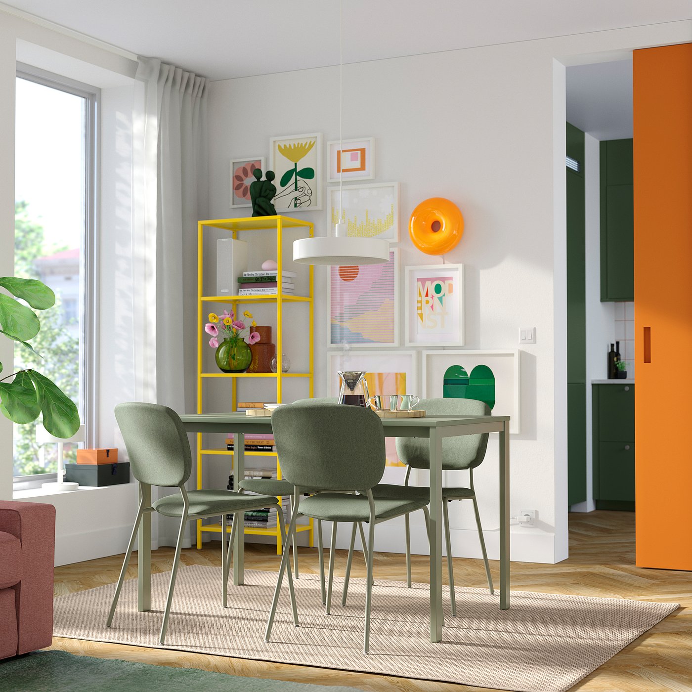 VIHALS ヴィーハルス テーブル, グリーン/グリーン, 125x74 cm - IKEA