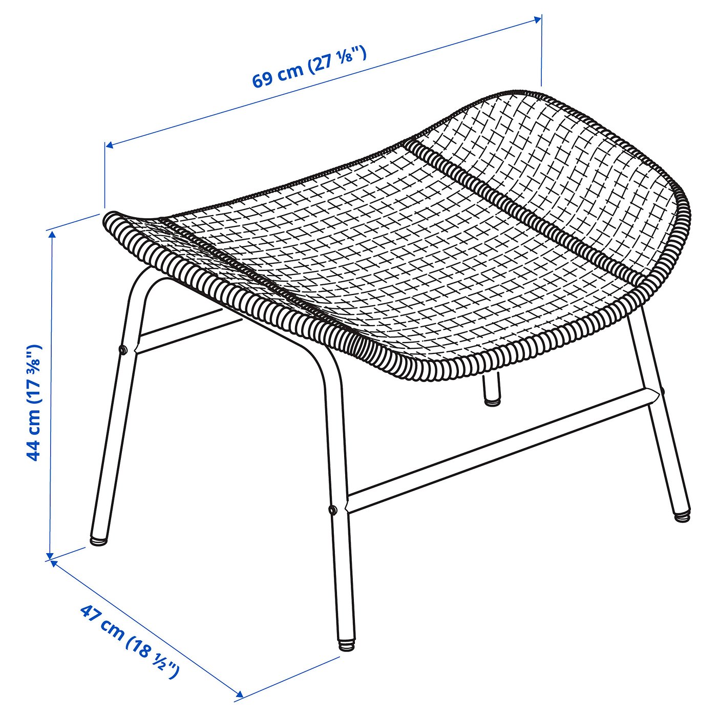 FRYKSÅS フリークソース オットマン, 籐 リーサーネ/ナチュラル - IKEA