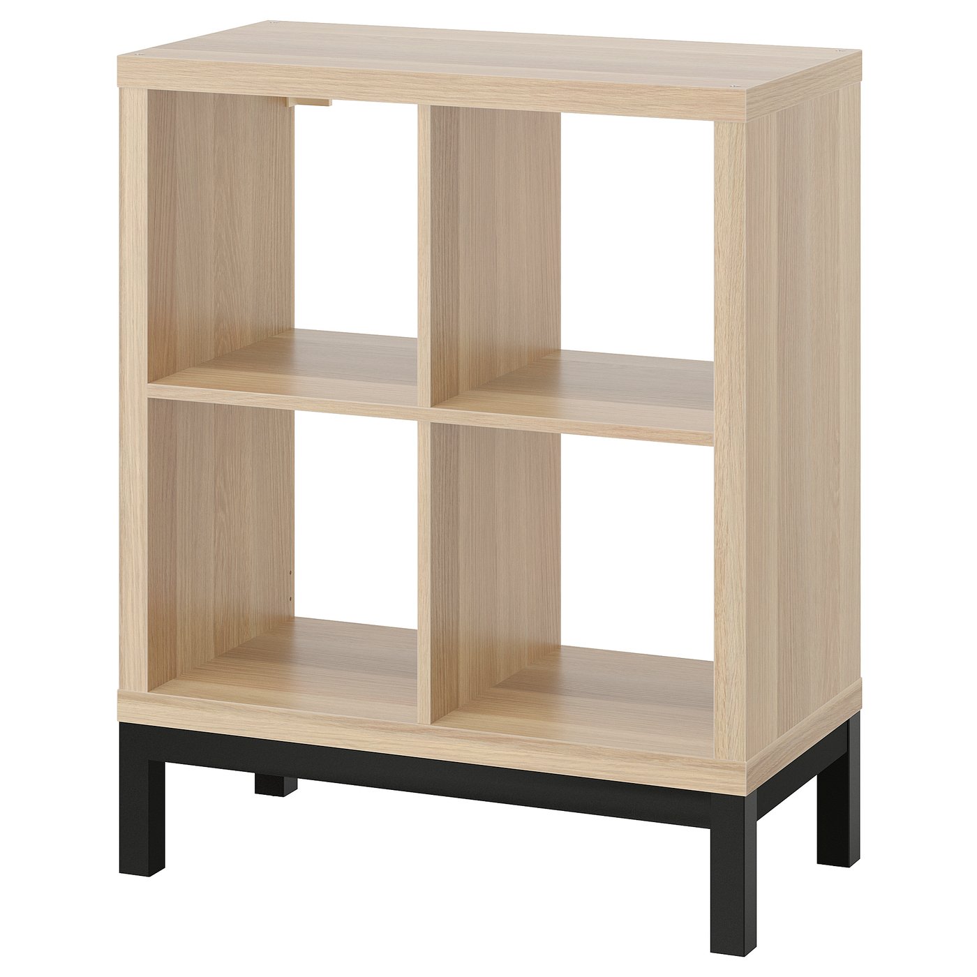 KALLAX shelving unit with underframe, white stained oak effect
