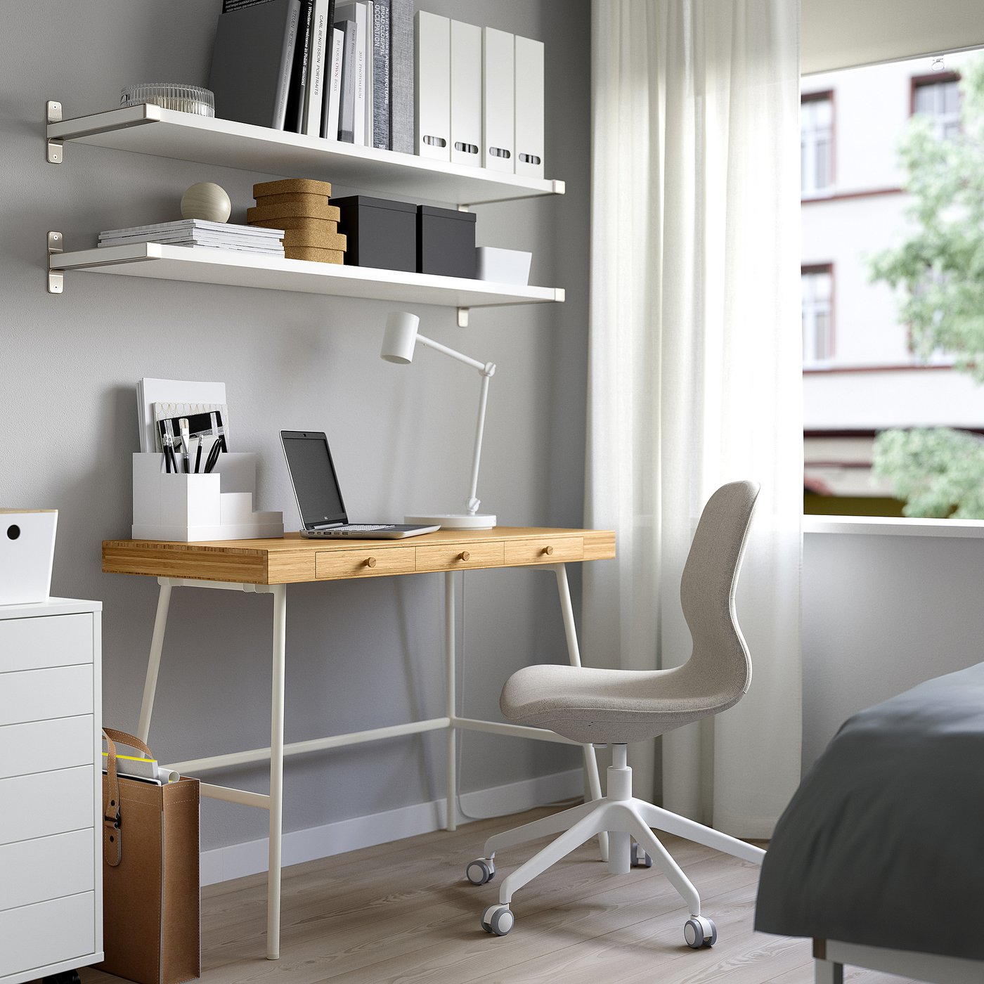 LILLÅSEN desk, bamboo, 401/8x191/4