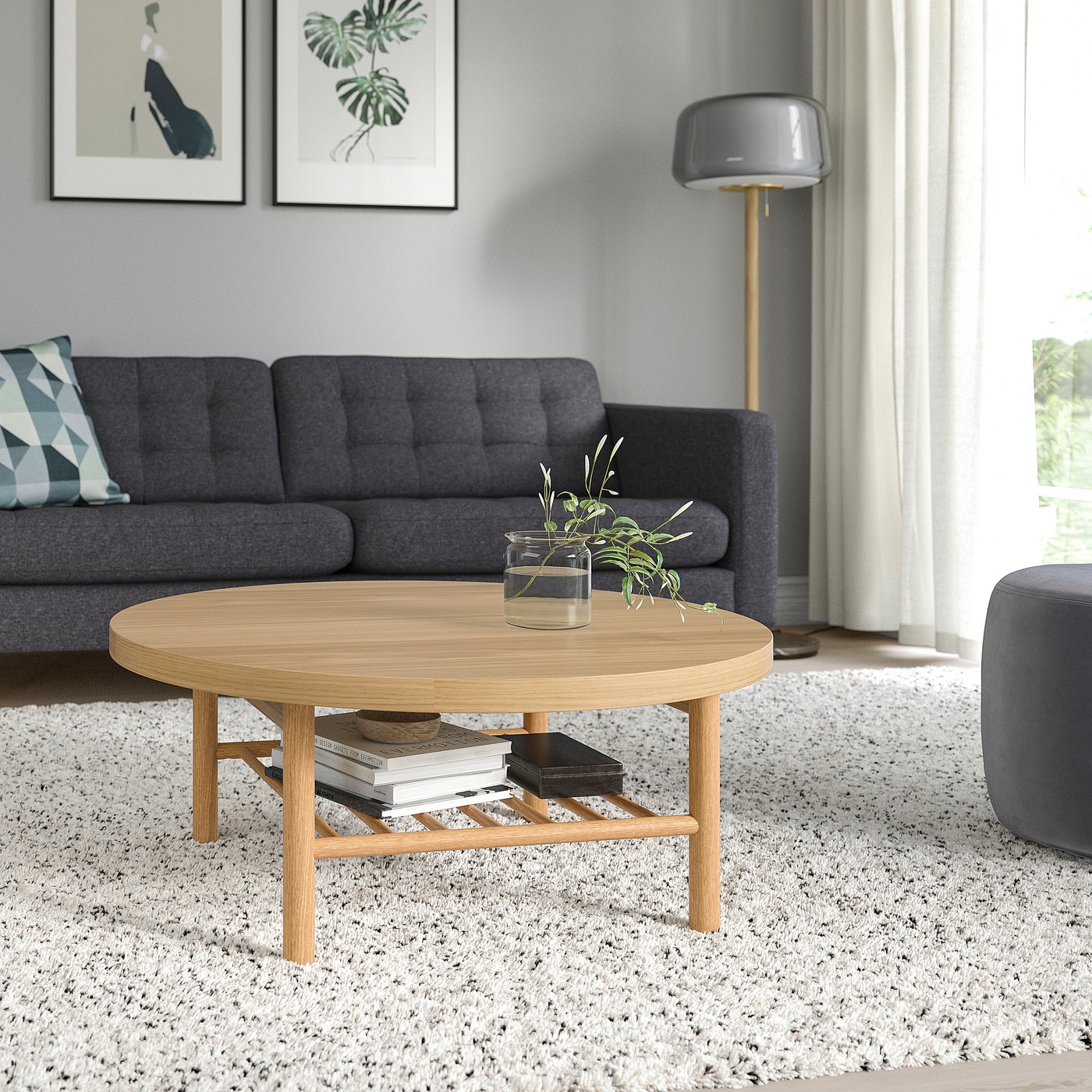 LISTERBY coffee table, oak veneer, 353/8