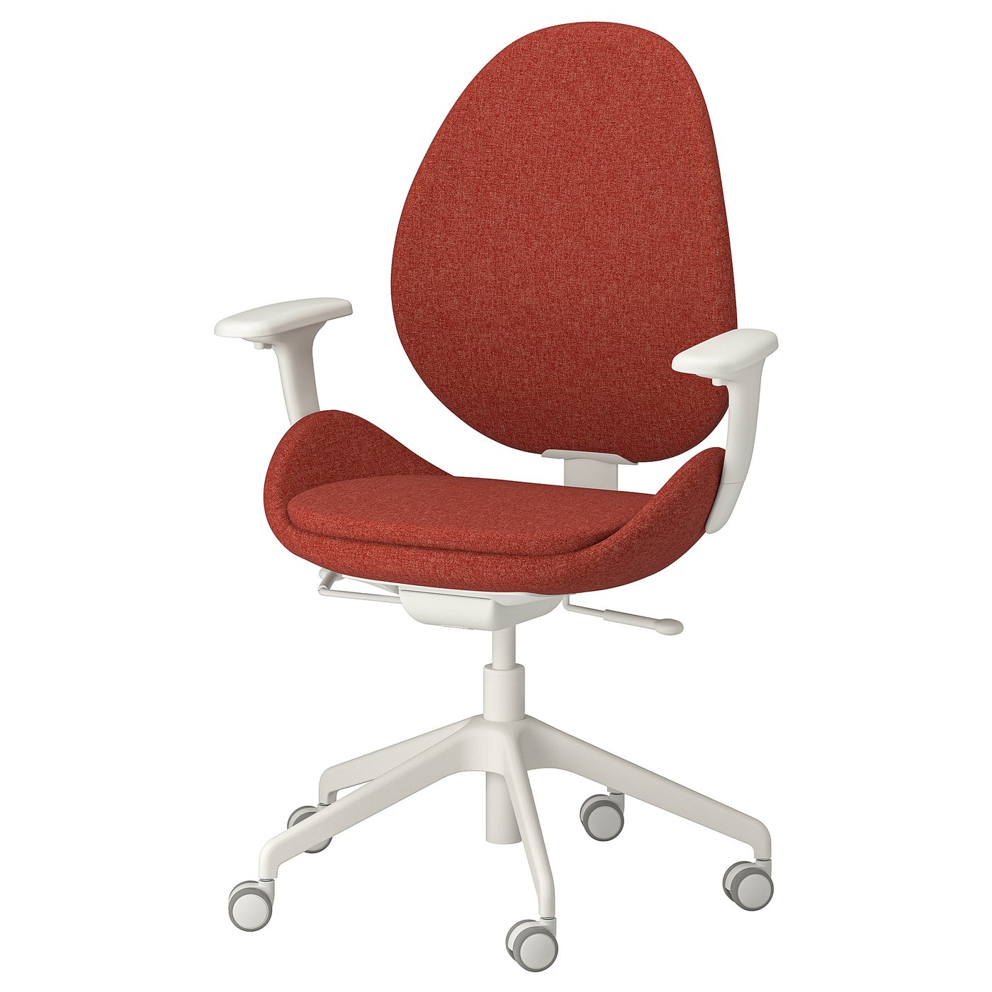 HATTEFJÄLL office chair with armrests, Gunnared red/white - IKEA