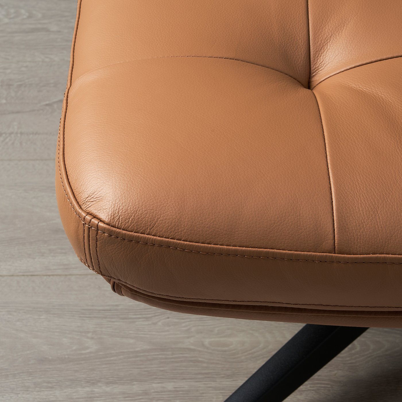 HAVBERG swivel easy chair and footstool, Grann/Bomstad golden