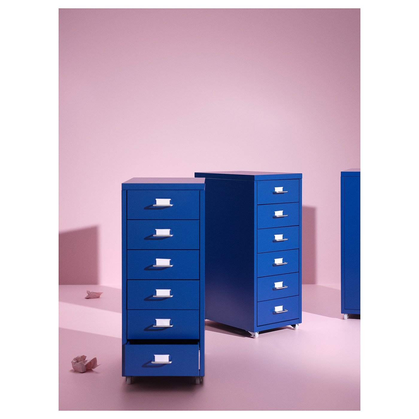HELMER drawer unit on casters, blue, 11x271/8