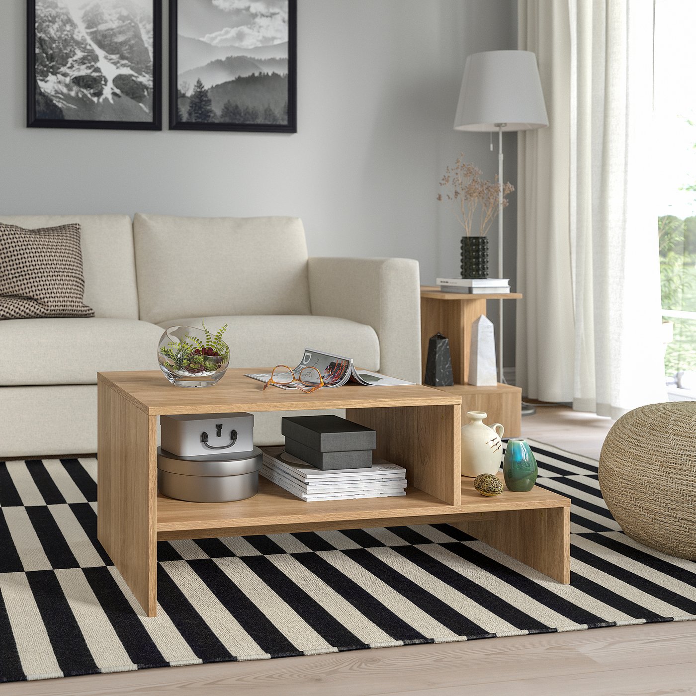 HOLMERUD coffee table, oak effect, 353/8x215/8