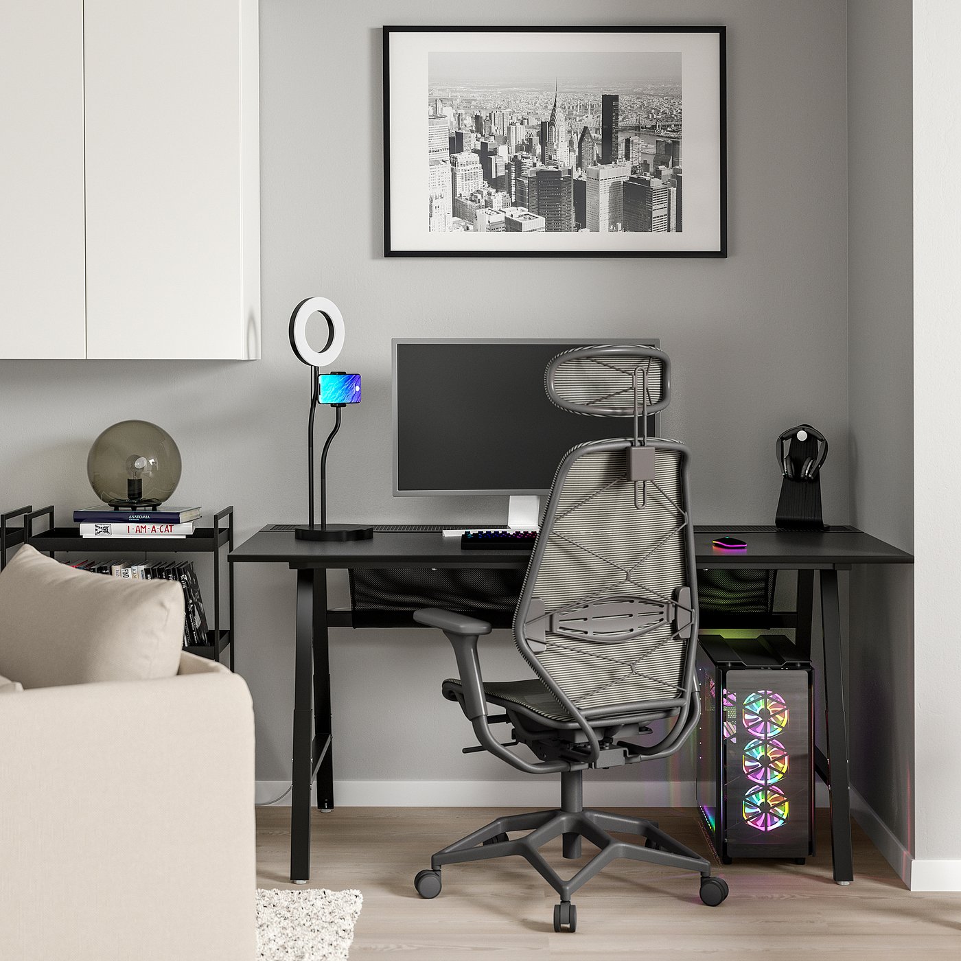 UTESPELARE / STYRSPEL gaming desk and chair, black/gray - IKEA