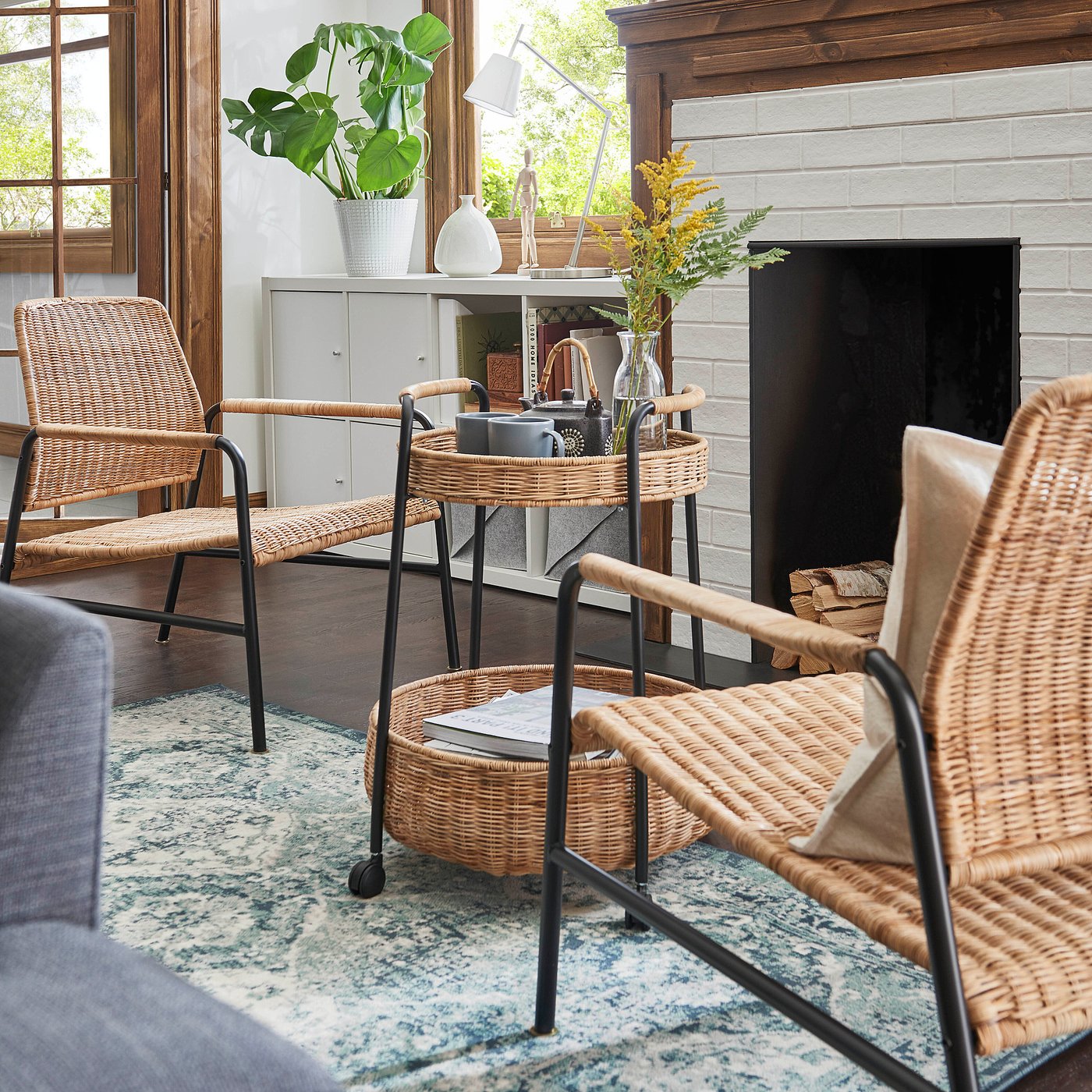 ULRIKSBERG armchair, rattan/anthracite - IKEA