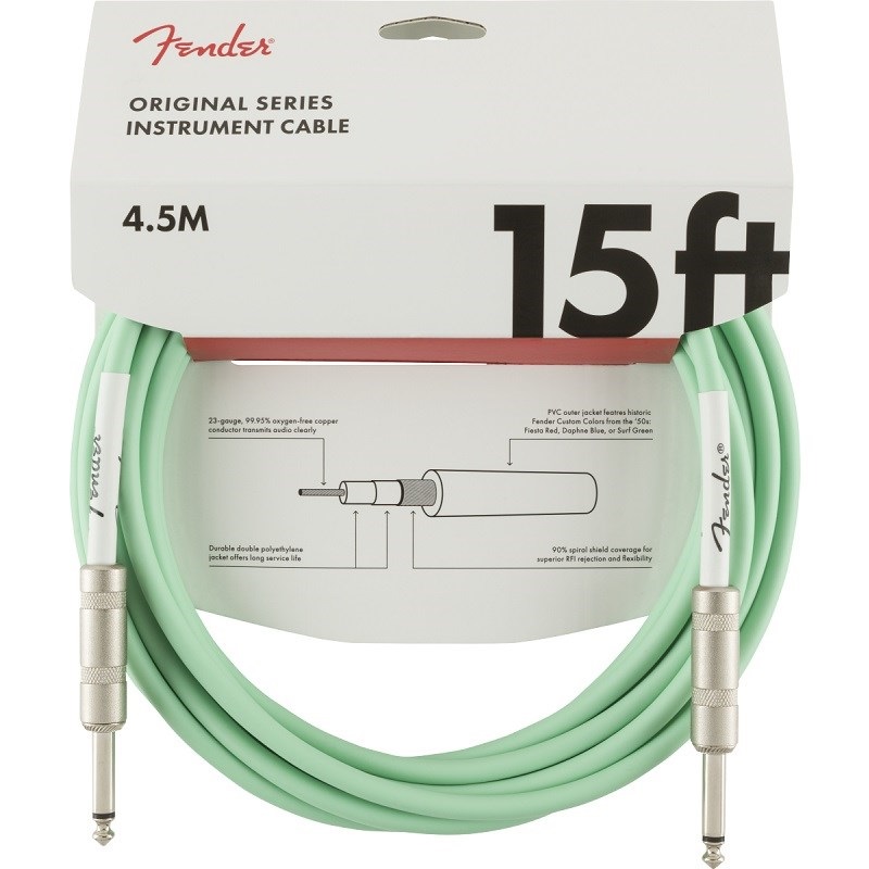 Fender USA ORIGINAL SERIES CABLE 15feet (SURF GREEN)(#0990515058