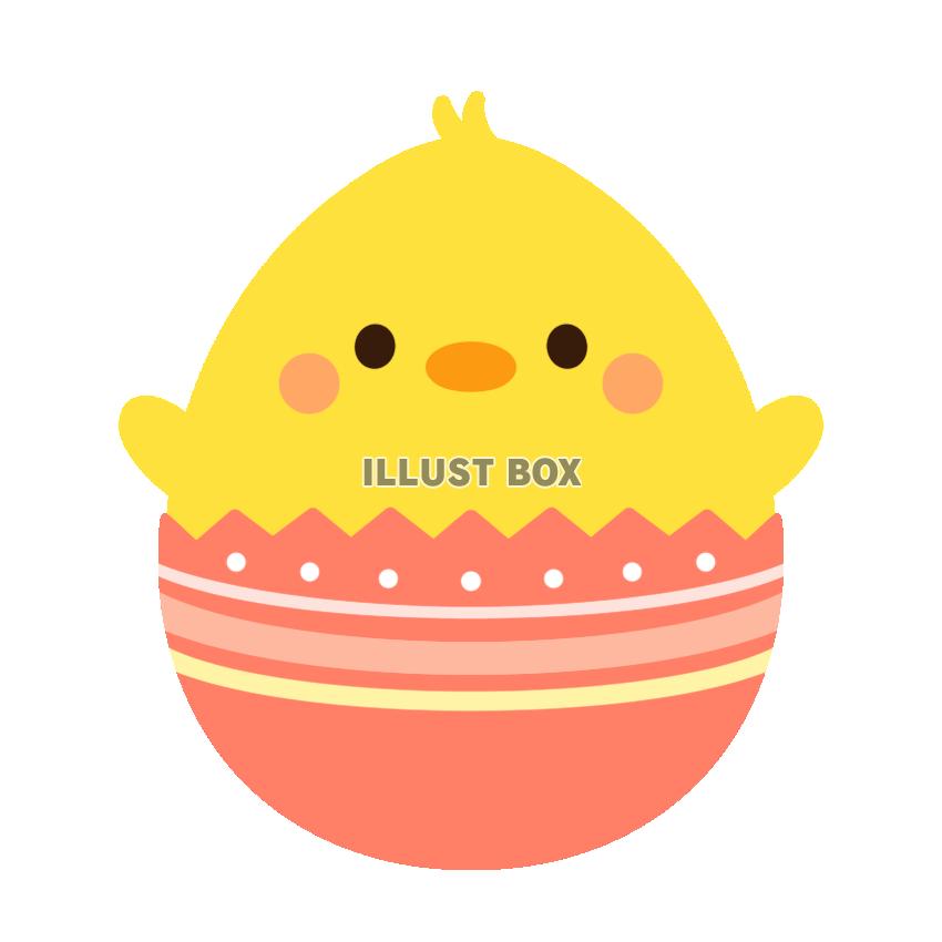 ひよこ・イースターエッグ：イラスト無料