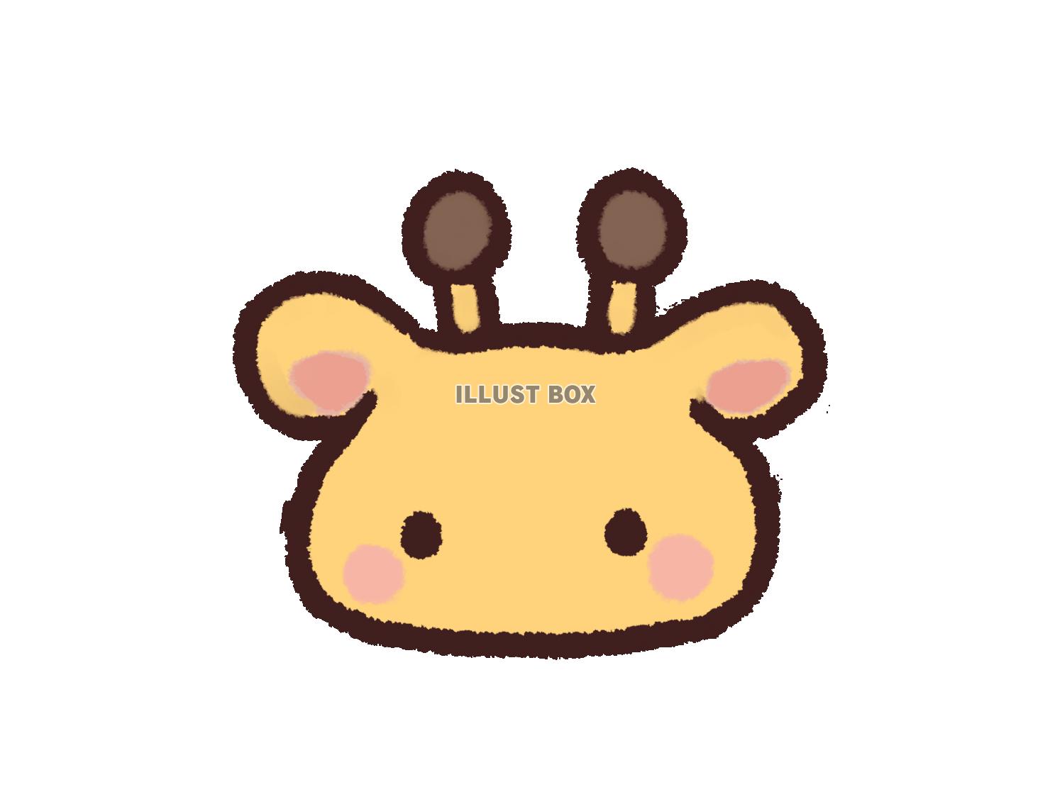 かわいいキリンの顔：イラスト無料