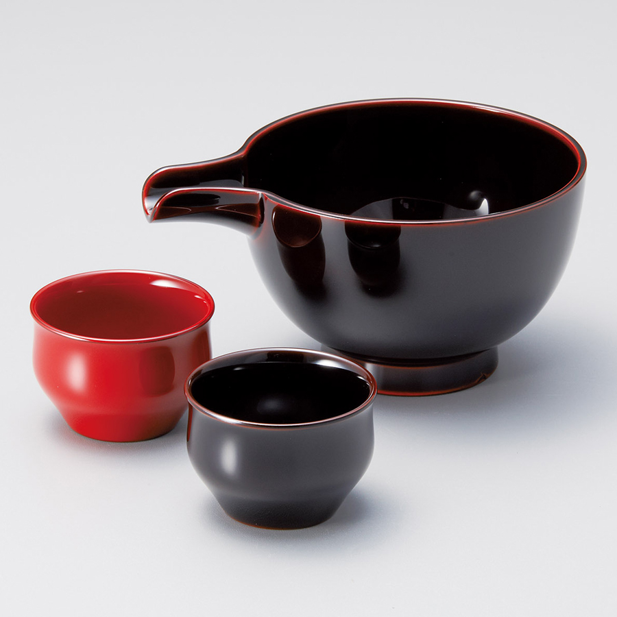 酒器揃 溜 漆塗り 12-11803 漆器の井助