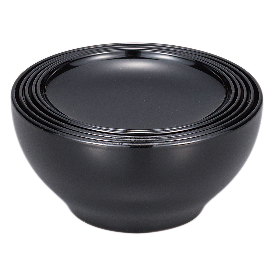 応用器(応量器) 5つ組 小 洗朱/黒 漆塗り FC36-3/4 漆器の井助